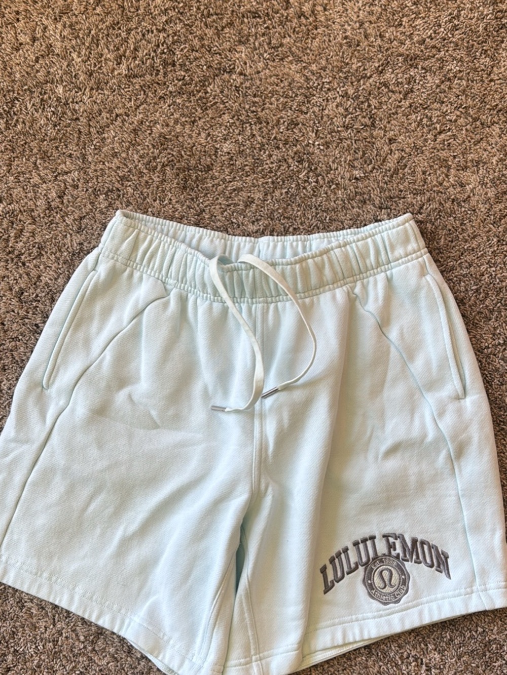 lululemon athletica Pale Blue Drawstring Athletic Shorts